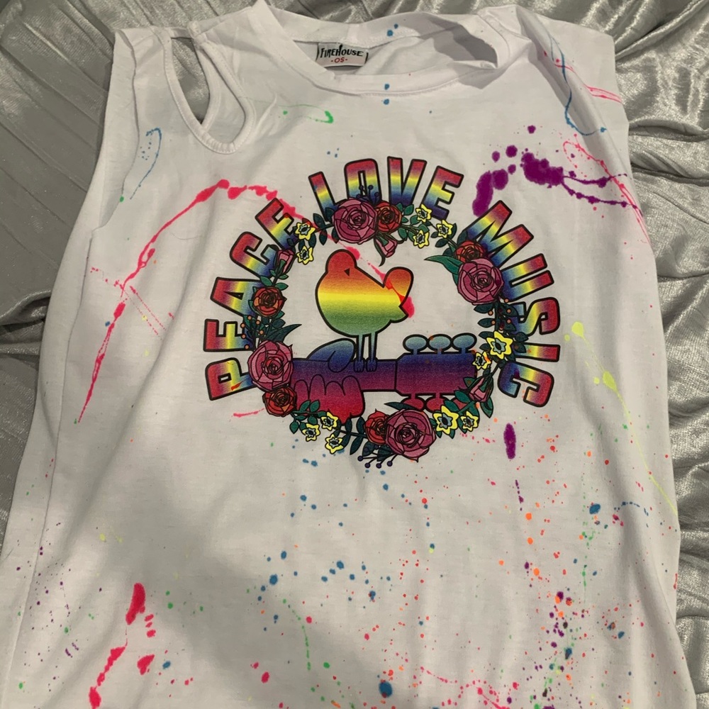 White splatter paint tank top!